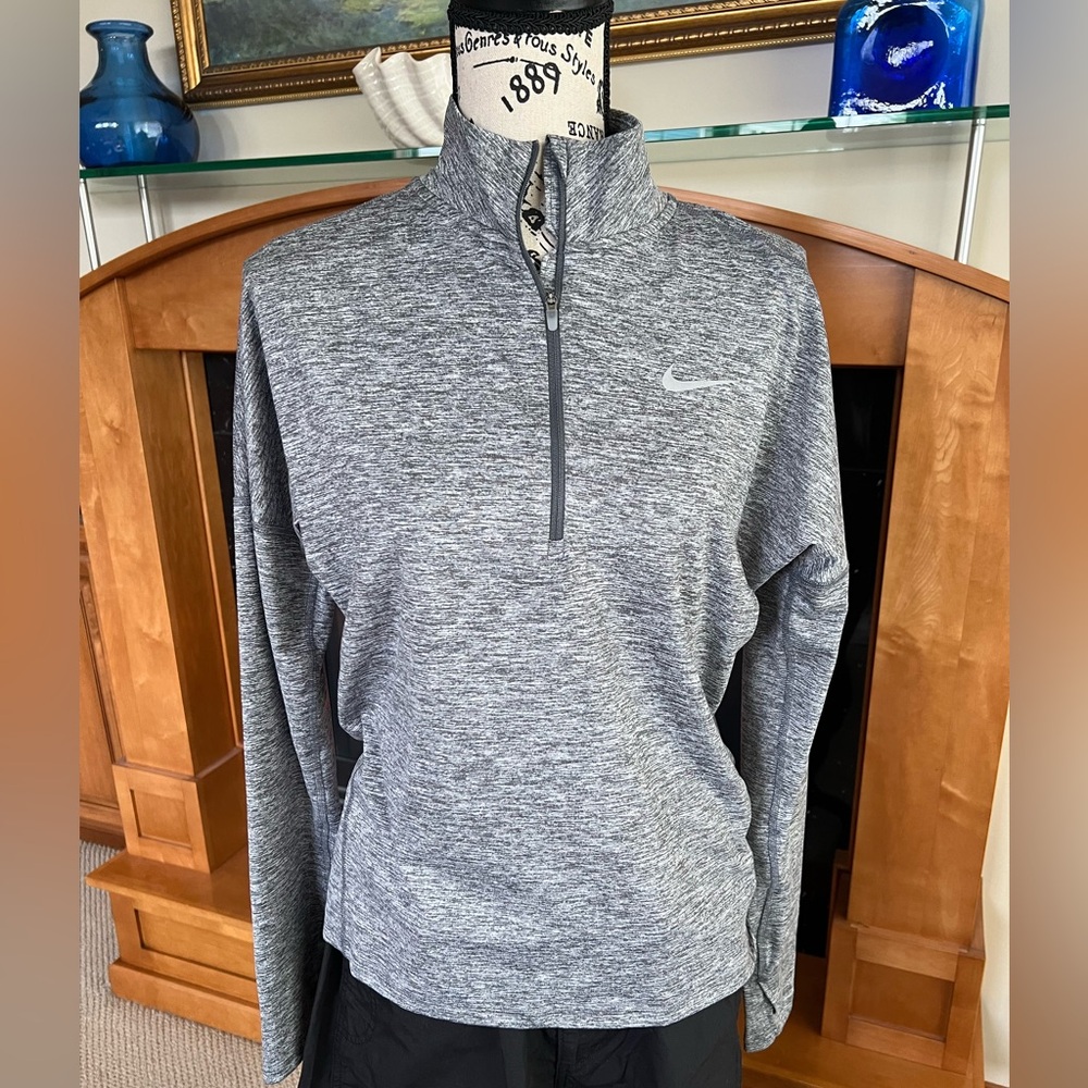 Nike Dry-fit Heather Gray Quarter-Zip Sweatshirt